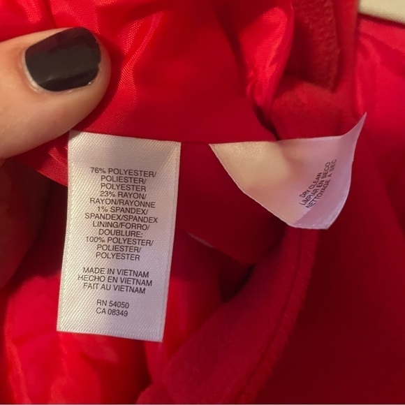 Evan Picone Red Button Front Peacoat Jacket Size 12 Large - Picture 7 of 7